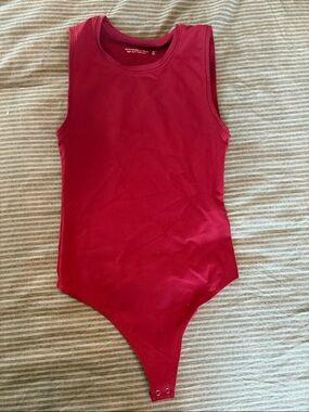 Abercrombie & Fitch Sleeveless Wine-Red Stretch Bodysuit